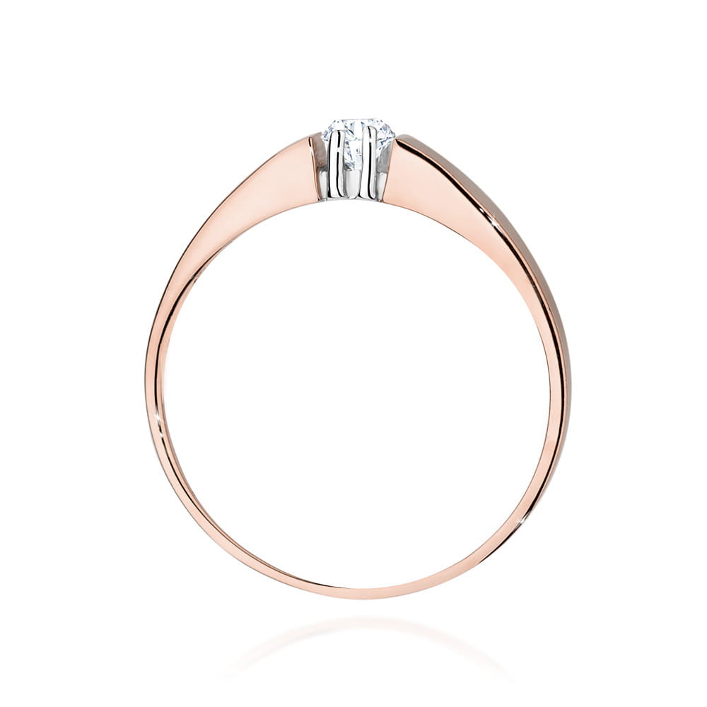 W524 Diamantový prsteň 0,08ct ružové zlato Au 585/1000 - 2
