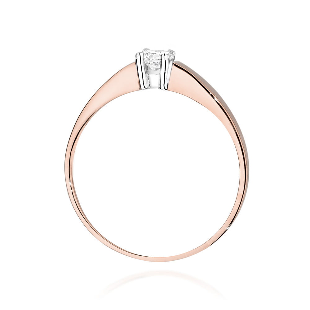 W524 Diamantový prsteň 0,25ct ružové zlato Au 585/1000 - 2