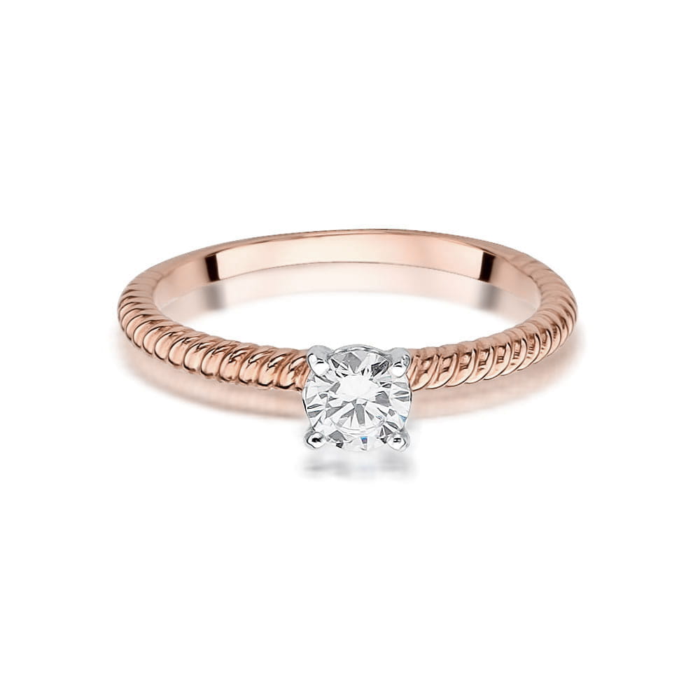 W525 Diamantový prsteň 0,30ct ružové zlato Au 585/1000 - 1
