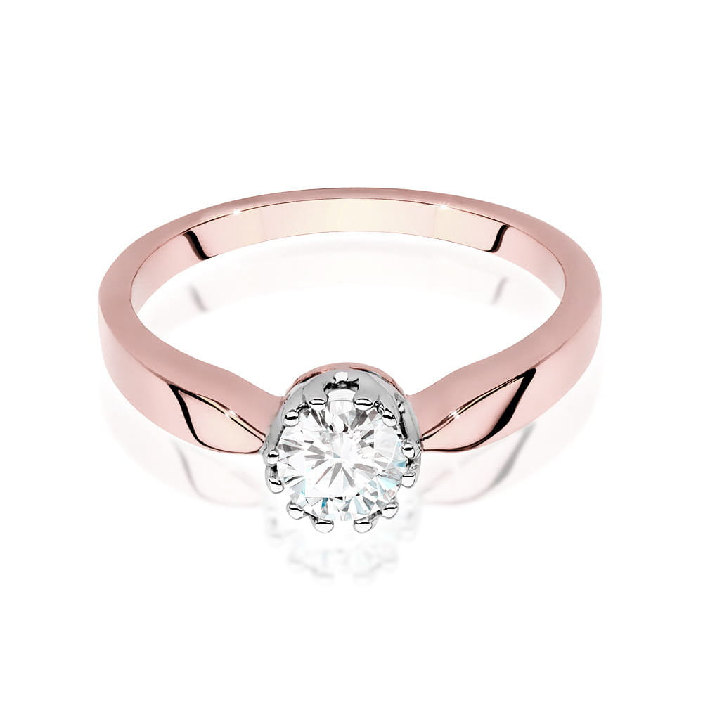 W541 Diamantový prsteň 0,40ct ružové zlato Au 585/1000 - 1