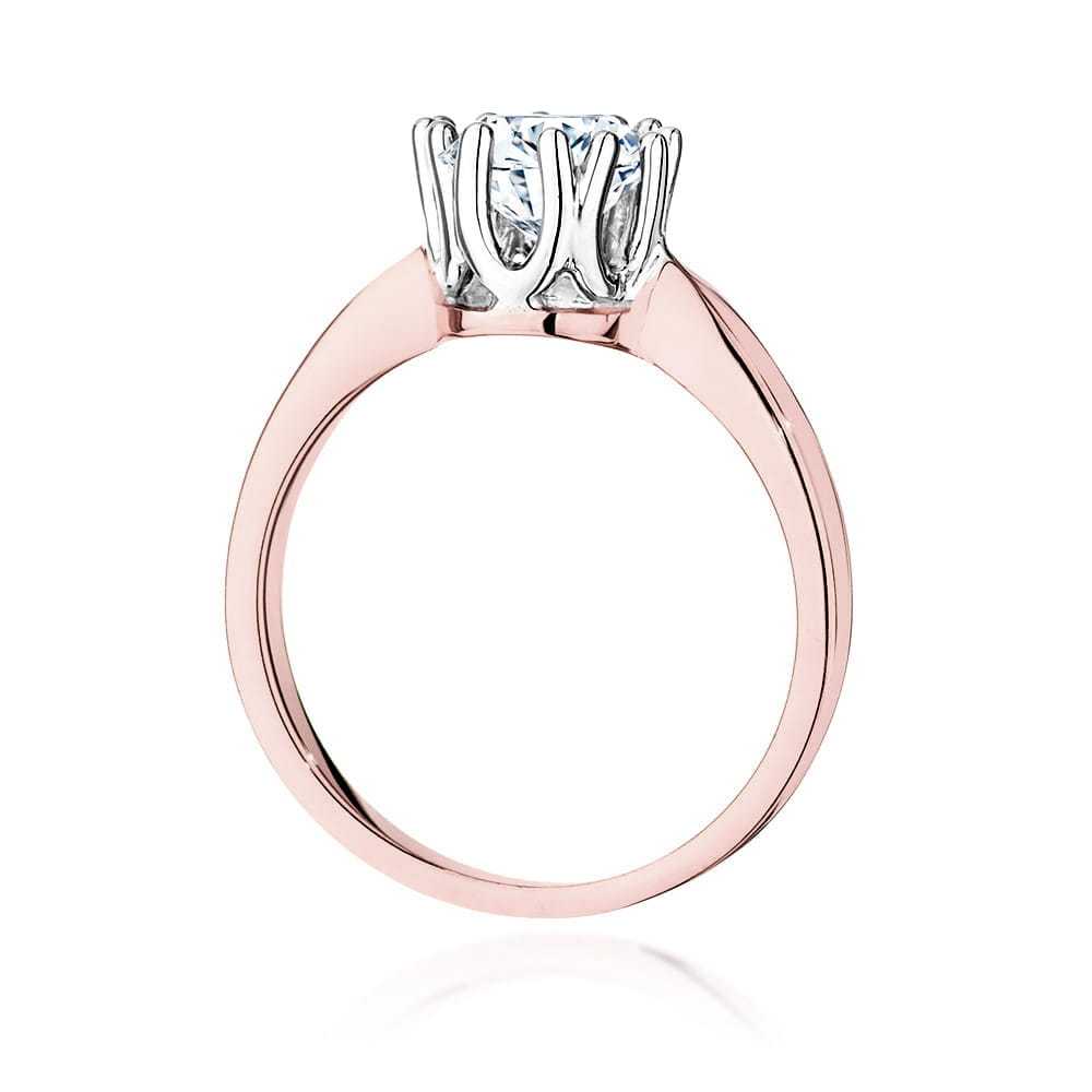 W541 Diamantový prsteň 1.00ct ružové zlato Au 585/1000 - 2