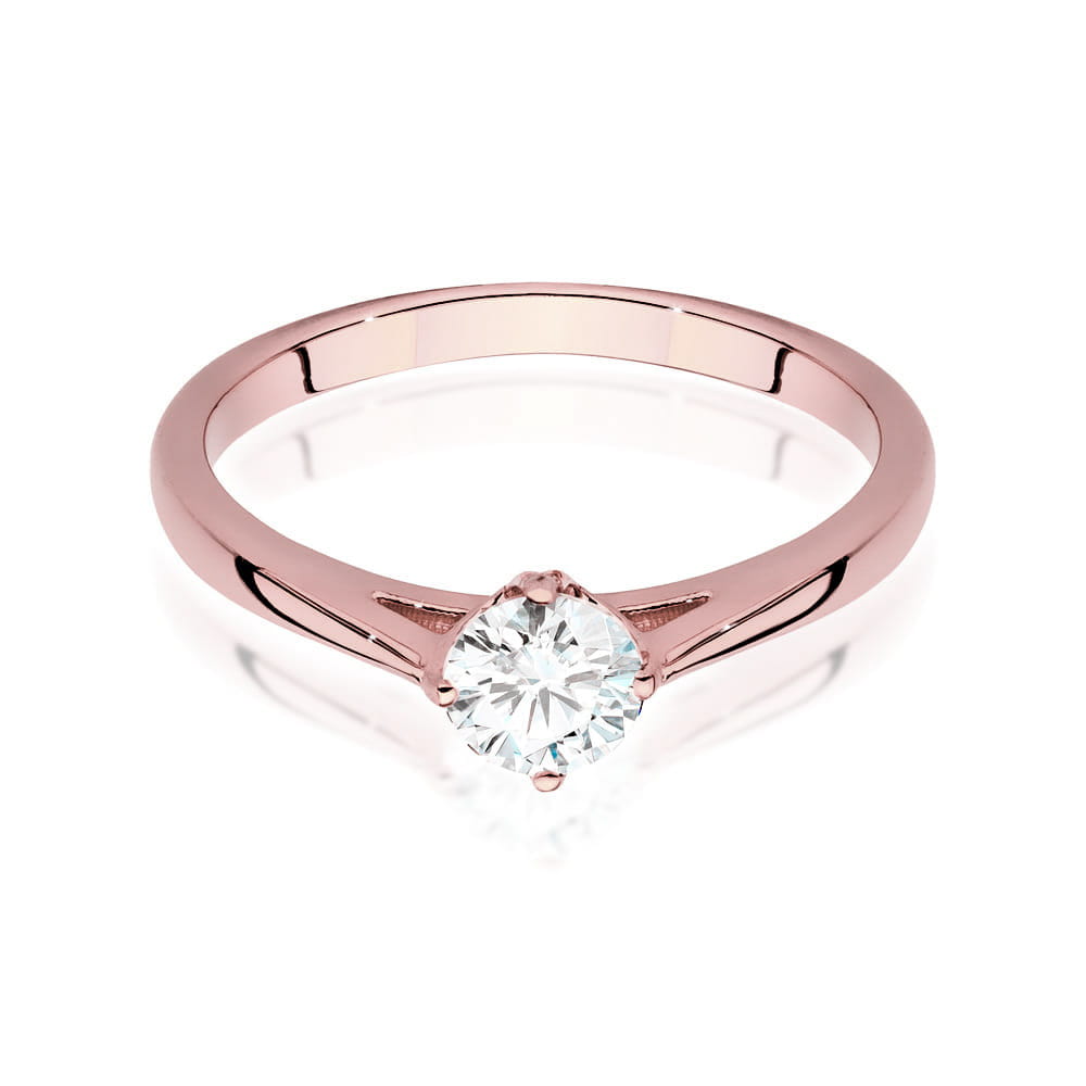 W543 Diamantový prsteň 0,40ct ružové zlato Au 585/1000 - 1