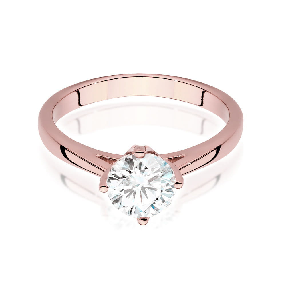 W543 Diamantový prsteň 1.00ct ružové zlato Au 585/1000 - 1