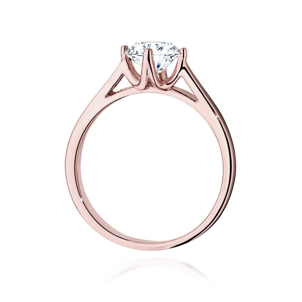 W543 Diamantový prsteň 1.00ct ružové zlato Au 585/1000 - 2