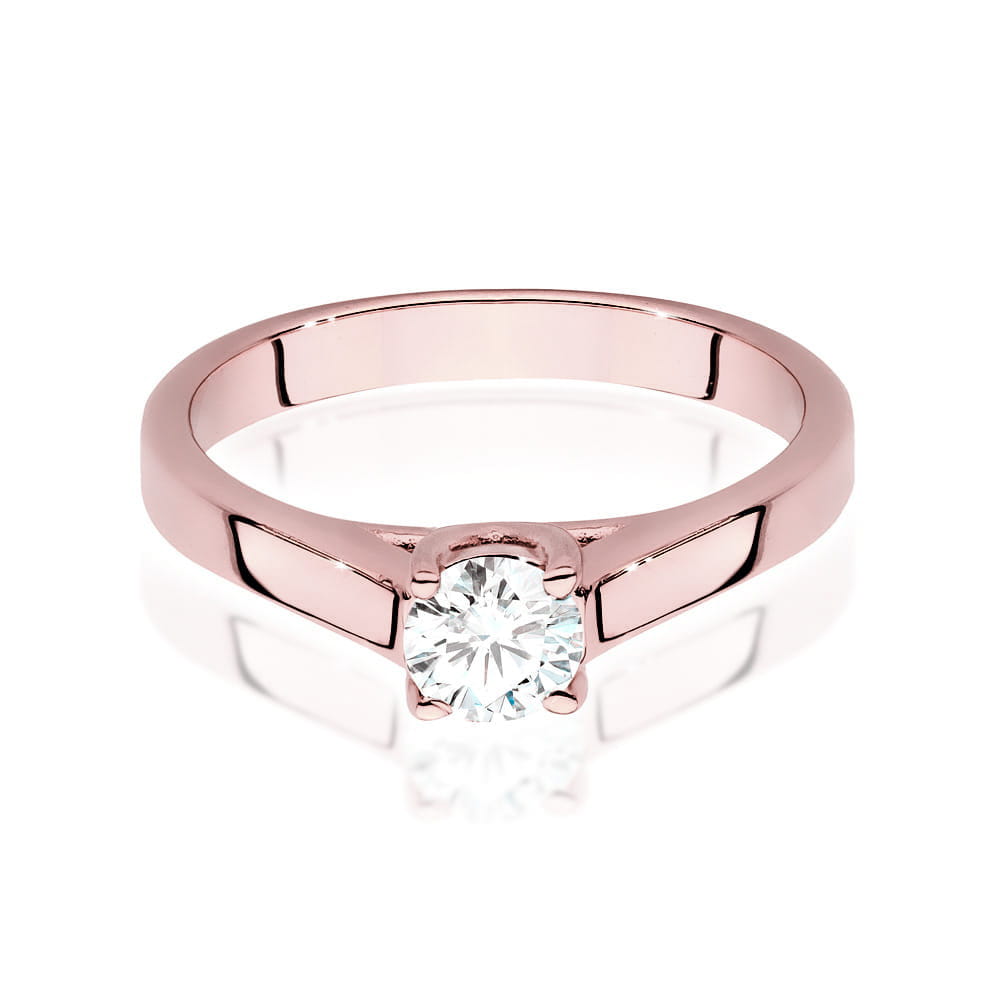 W544 Diamantový prsteň 0,40ct ružové zlato Au 585/1000 - 1