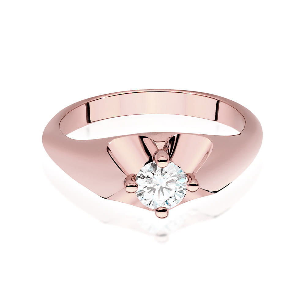 W545 Diamantový prsteň 0,40ct ružové zlato Au 585/1000 - 1