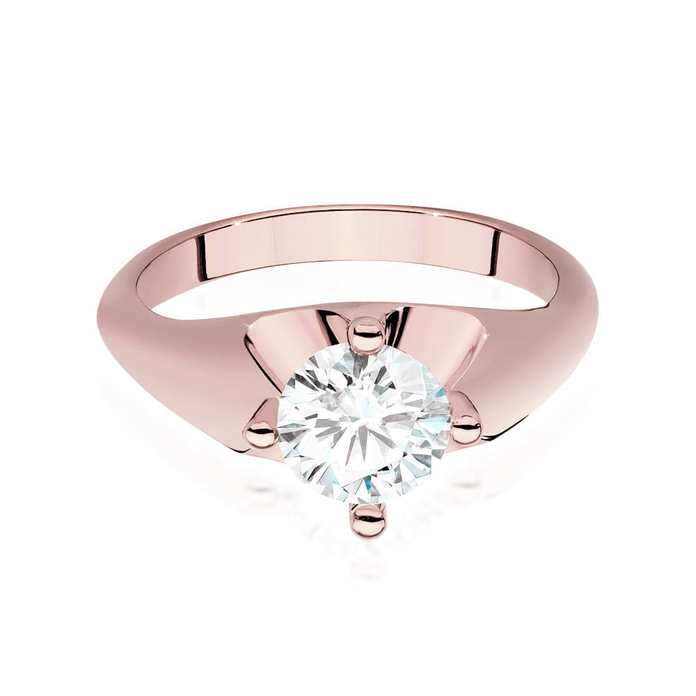 W545 Diamantový prsteň 1.00ct ružové zlato Au 585/1000 - 1