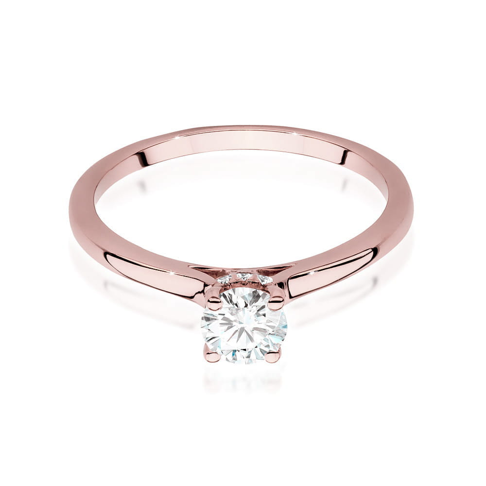 W547 Diamantový prsteň 0,40ct ružové zlato Au 585/1000 - 1