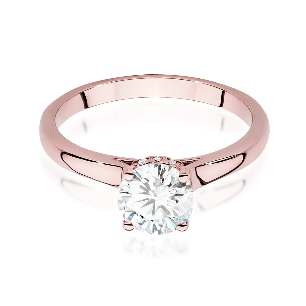 W547 Diamantový prsteň 1.00ct ružové zlato Au 585/1000 - 1