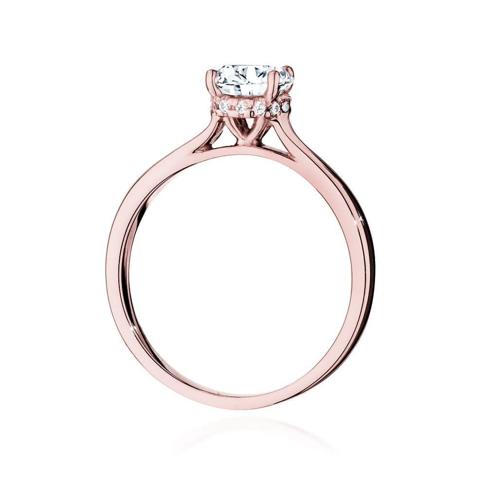 W547 Diamantový prsteň 1.00ct ružové zlato Au 585/1000 - 2