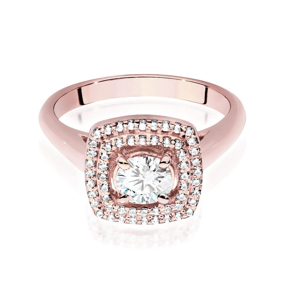 W548 Diamantový prsteň 0,50ct ružové zlato Au 585/1000 - 1
