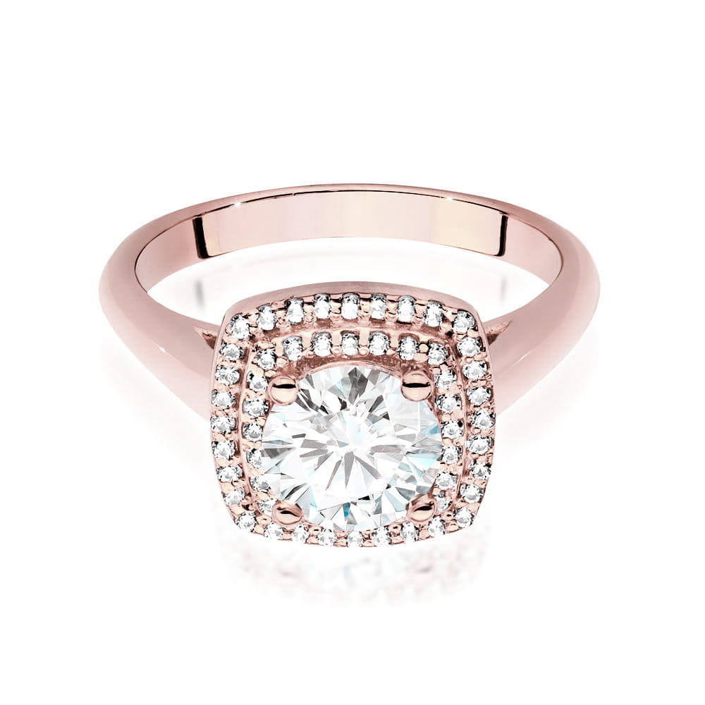 W548 Diamantový prsteň 1.00ct ružové zlato Au 585/1000 - 1