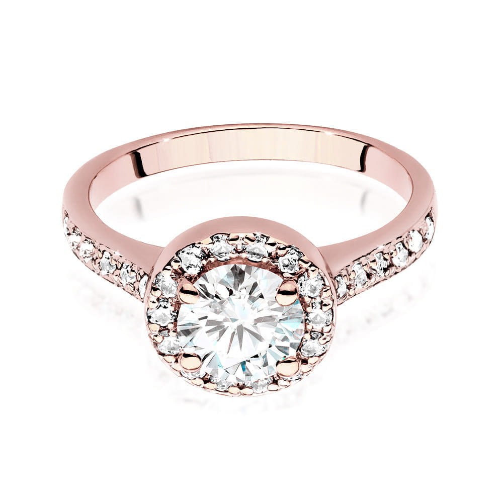 W551 Diamantový prsteň 1.00ct ružové zlato Au 585/1000 - 1