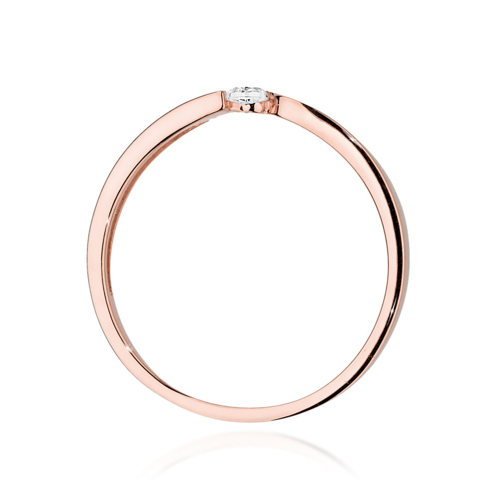 W554 Diamantový prsteň 0,08ct ružové zlato Au 585/1000 - 2