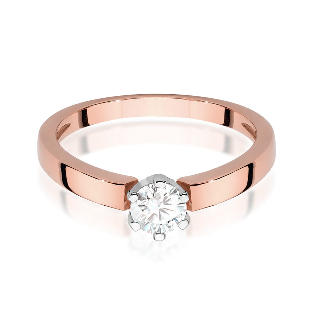 W562 Diamantový prsteň 0,25ct ružové zlato Au 585/1000 - 1