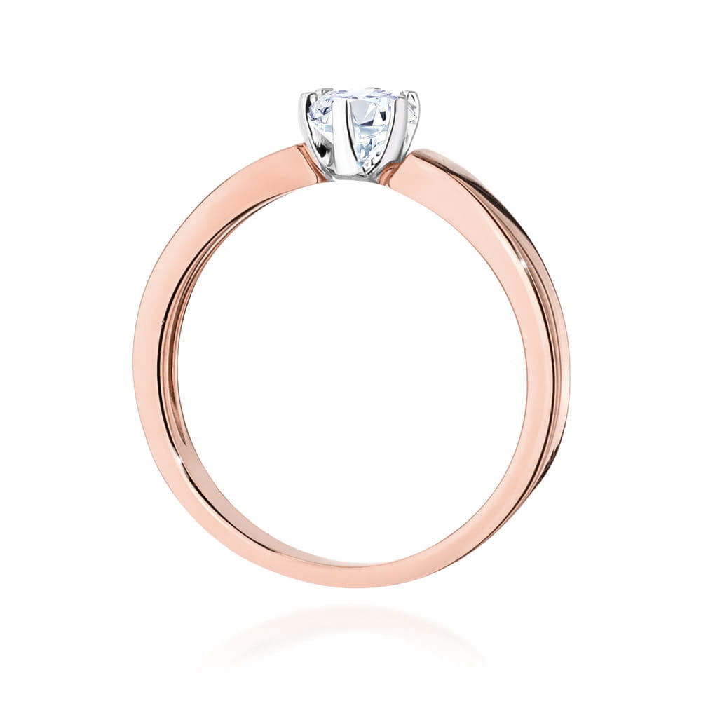W562 Diamantový prsteň 0,25ct ružové zlato Au 585/1000 - 2