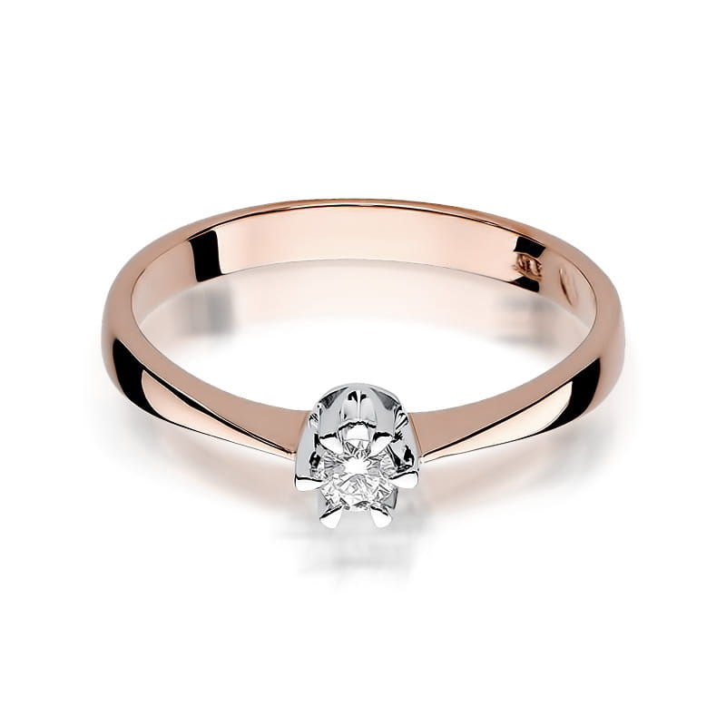 W111 Diamantový prsteň 0,15ct ružové zlato Au 585/1000 - 1