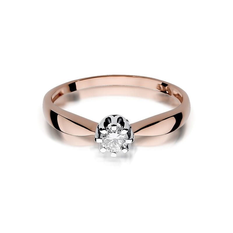 W228 Diamantový prsteň 0,20ct ružové zlato Au 585/1000 - 1