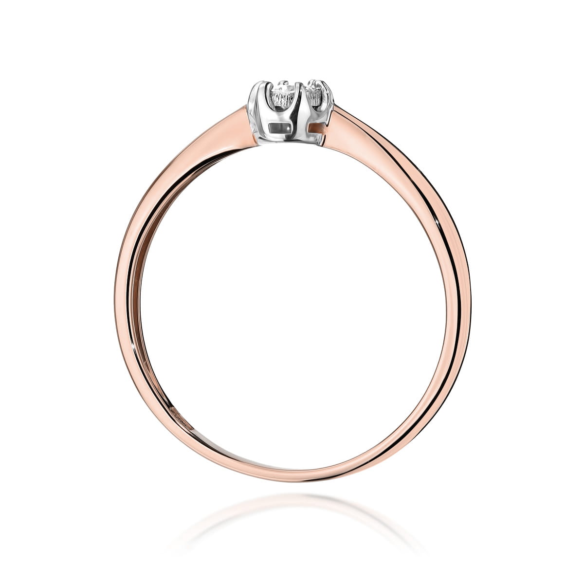 W567 Diamantový prsteň 0.06ct ružové zlato Au 585/1000 - 2
