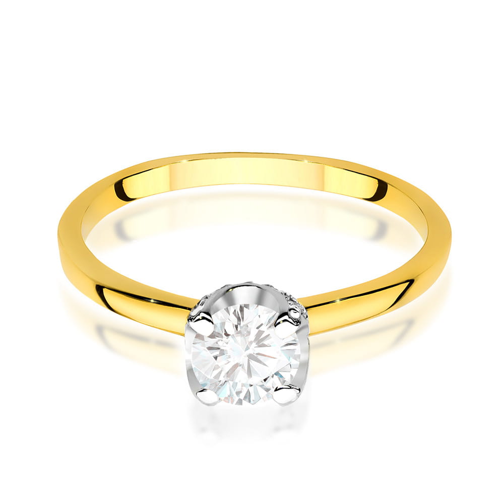 W556 prsteň White Sapphire 0,60ct žlté zlato Au 585/1000 - 1