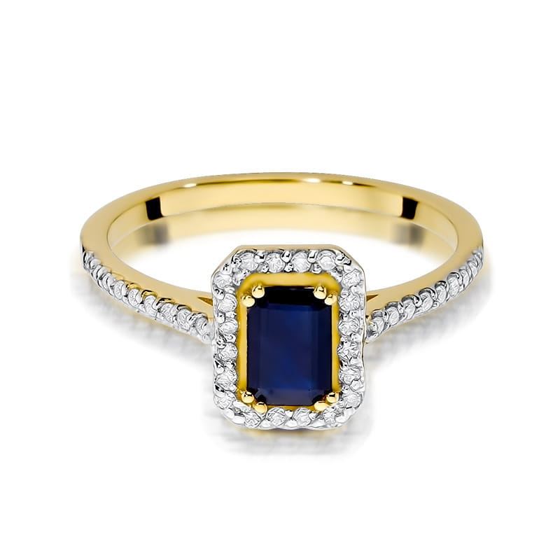 W403 Zafírový prsteň 0,60ct žlté zlato Au 585/1000 - 1
