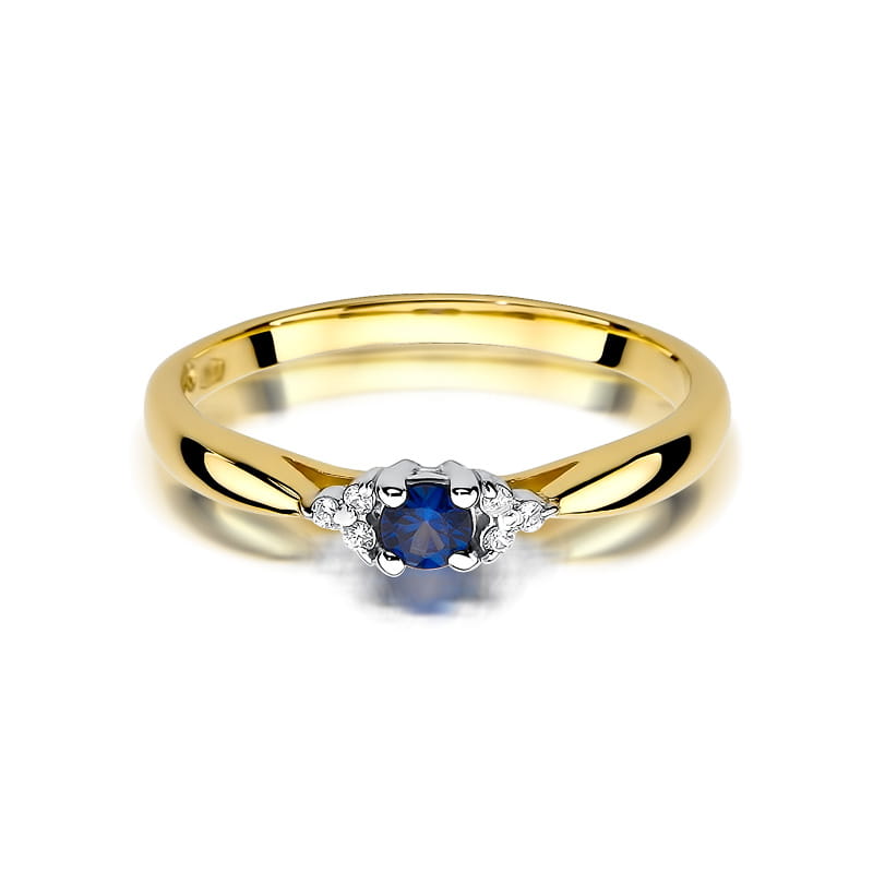 W428 Zafírový prsteň 0,15ct žlté zlato Au 585/1000 - 1