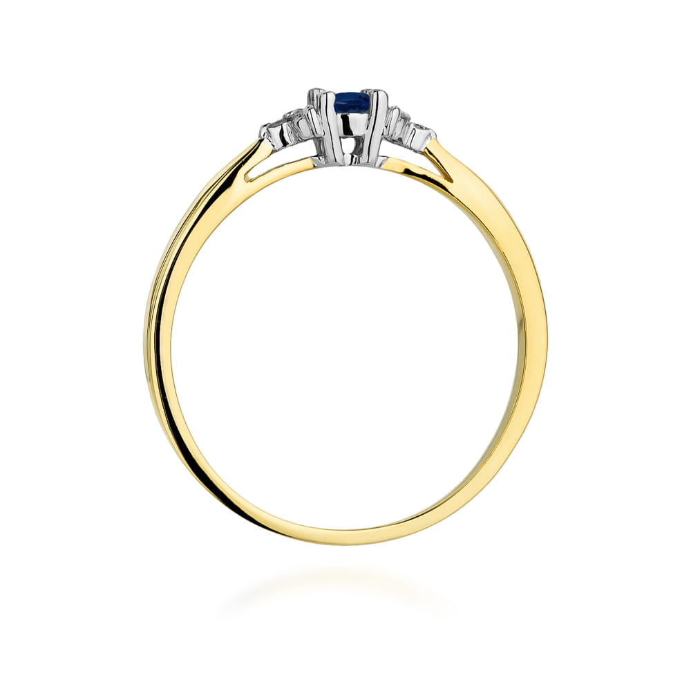 W428 Zafírový prsteň 0,15ct žlté zlato Au 585/1000 - 2