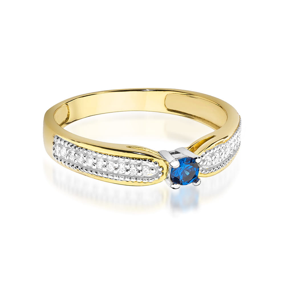 W449 Zafírový prsteň 0,15ct žlté zlato Au 585/1000 - 1