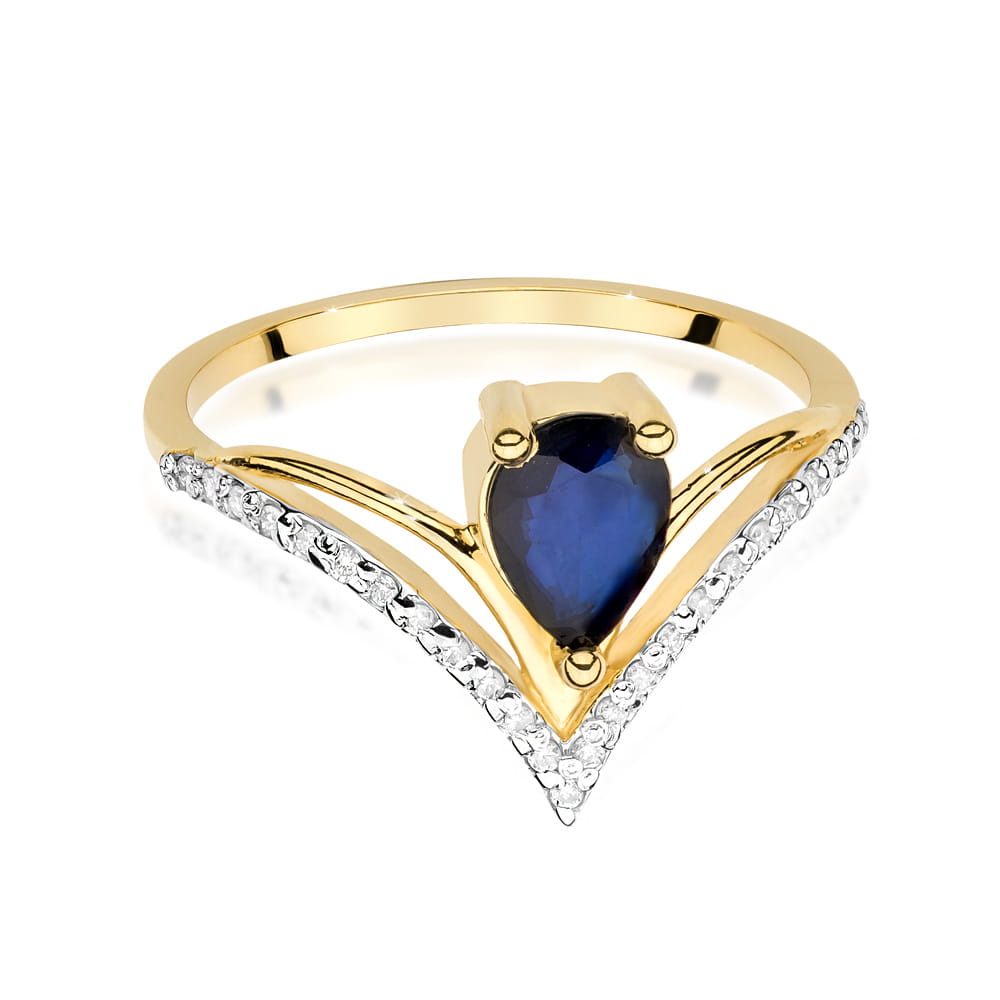 W487 Zafírový prsteň 0,60ct žlté zlato Au 585/1000 - 1