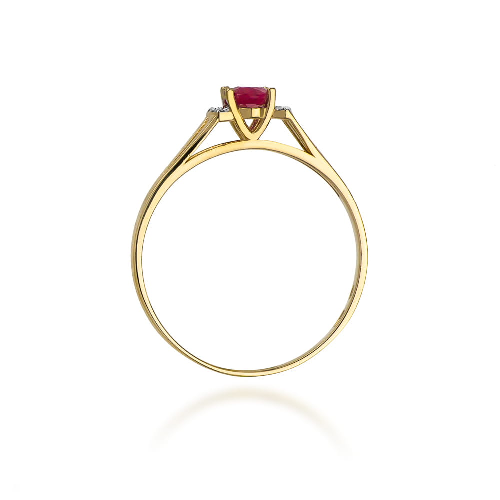 W005 Ruby prsteň 0,60ct žlté zlato Au 585/1000 - 2