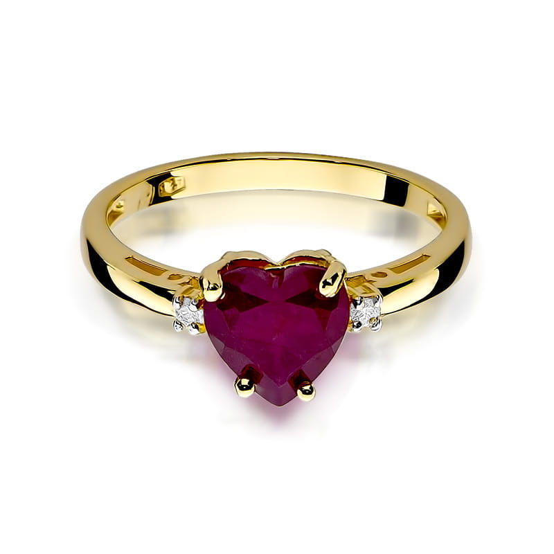 W012 Ruby prsteň 1.70ct žlté zlato Au 585/1000 - 1