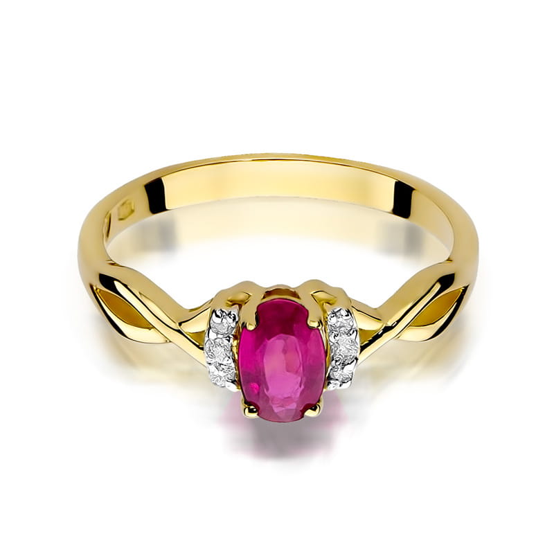 Prsteň W019 Ruby 0,60ct žlté zlato Au 585/1000 - 1
