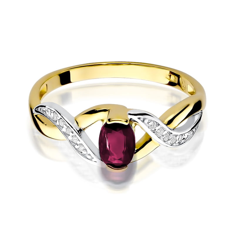 W028 Ruby prsteň 0,60ct žlté zlato Au 585/1000 - 1