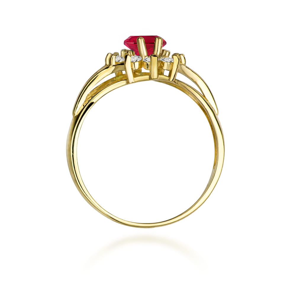 W037 Ruby prsteň 1.00ct žlté zlato Au 585/1000 - 2