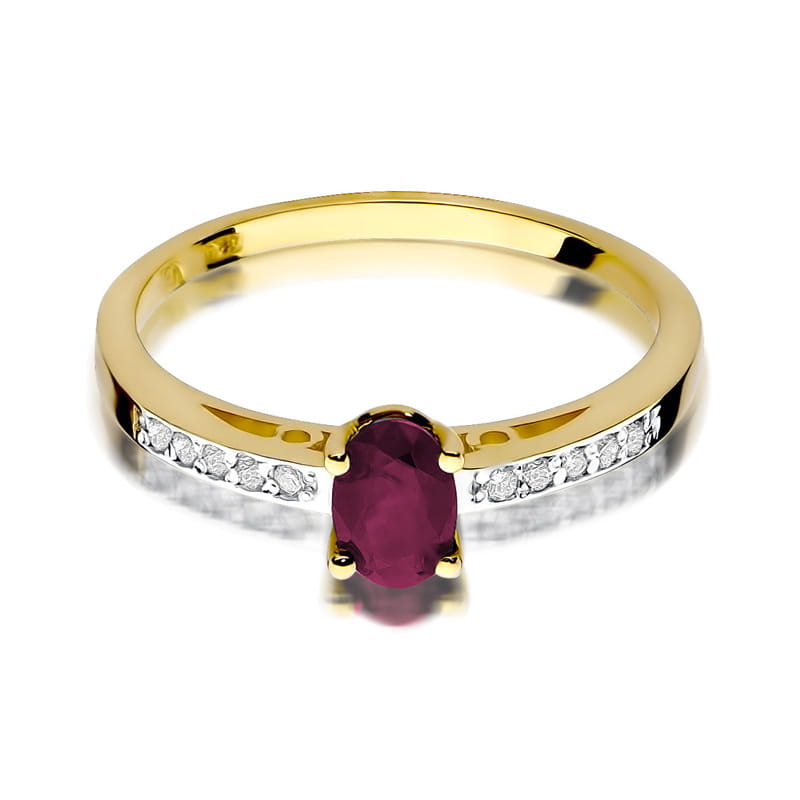 Prsteň W067 Ruby 0,60ct žlté zlato Au 585/1000 - 1