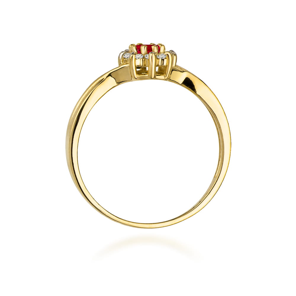 Prsteň W072 Ruby 0,15ct žlté zlato Au 585/1000 - 2
