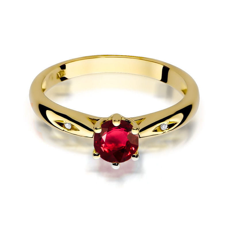Prsteň W074 Ruby 0,60ct žlté zlato Au 585/1000 - 1