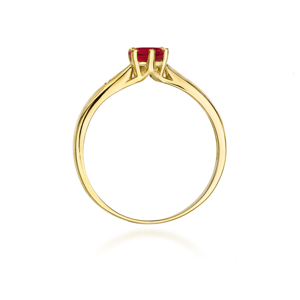 Prsteň W074 Ruby 0,60ct žlté zlato Au 585/1000 - 2