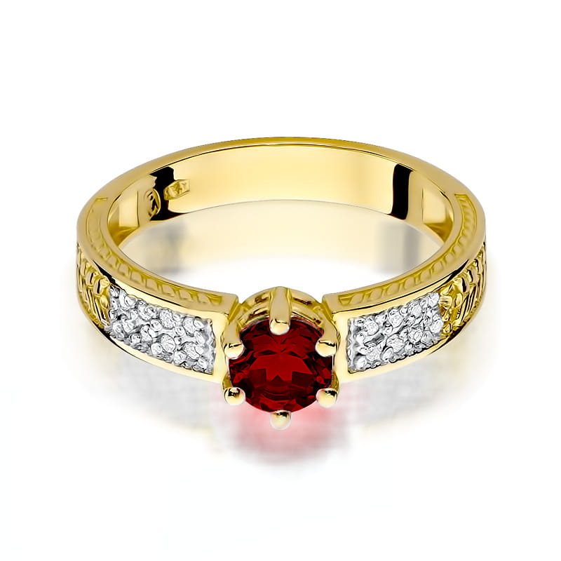 W075 Ruby prsteň 0,60ct žlté zlato Au 585/1000 - 1