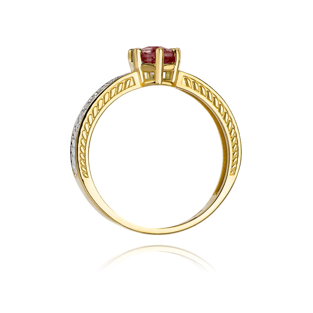 W075 Ruby prsteň 0,60ct žlté zlato Au 585/1000 - 2