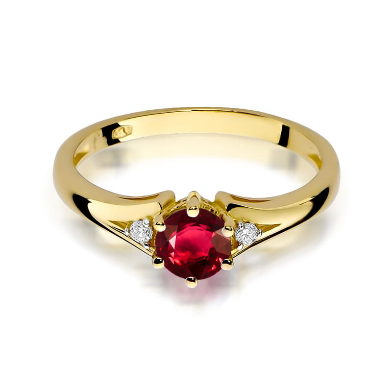 Prsteň W076 Ruby 0,60ct žlté zlato Au 585/1000 - 1