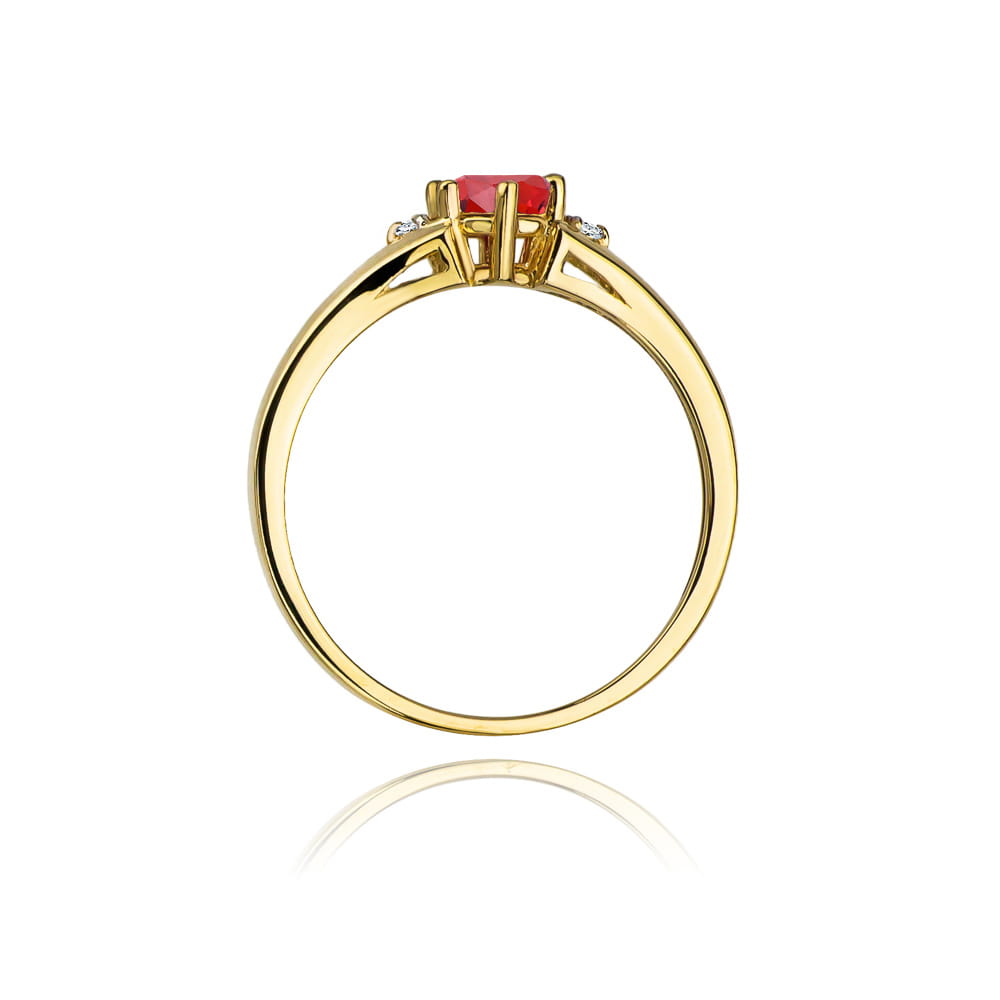 Prsteň W076 Ruby 0,60ct žlté zlato Au 585/1000 - 2