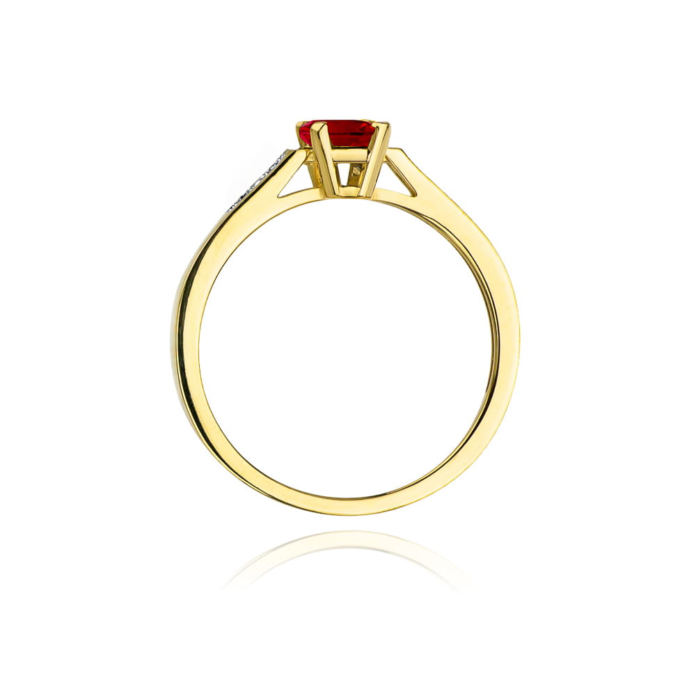 W078 Ruby prsteň 0,80ct žlté zlato Au 585/1000 - 2