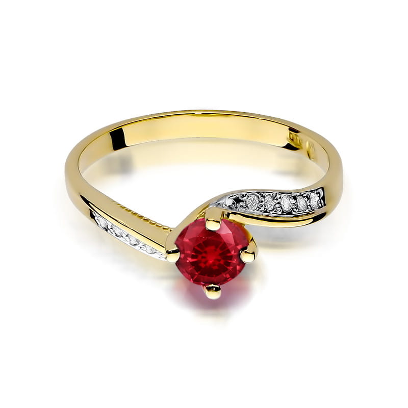 W084 Ruby prsteň 0,60ct žlté zlato Au 585/1000 - 1