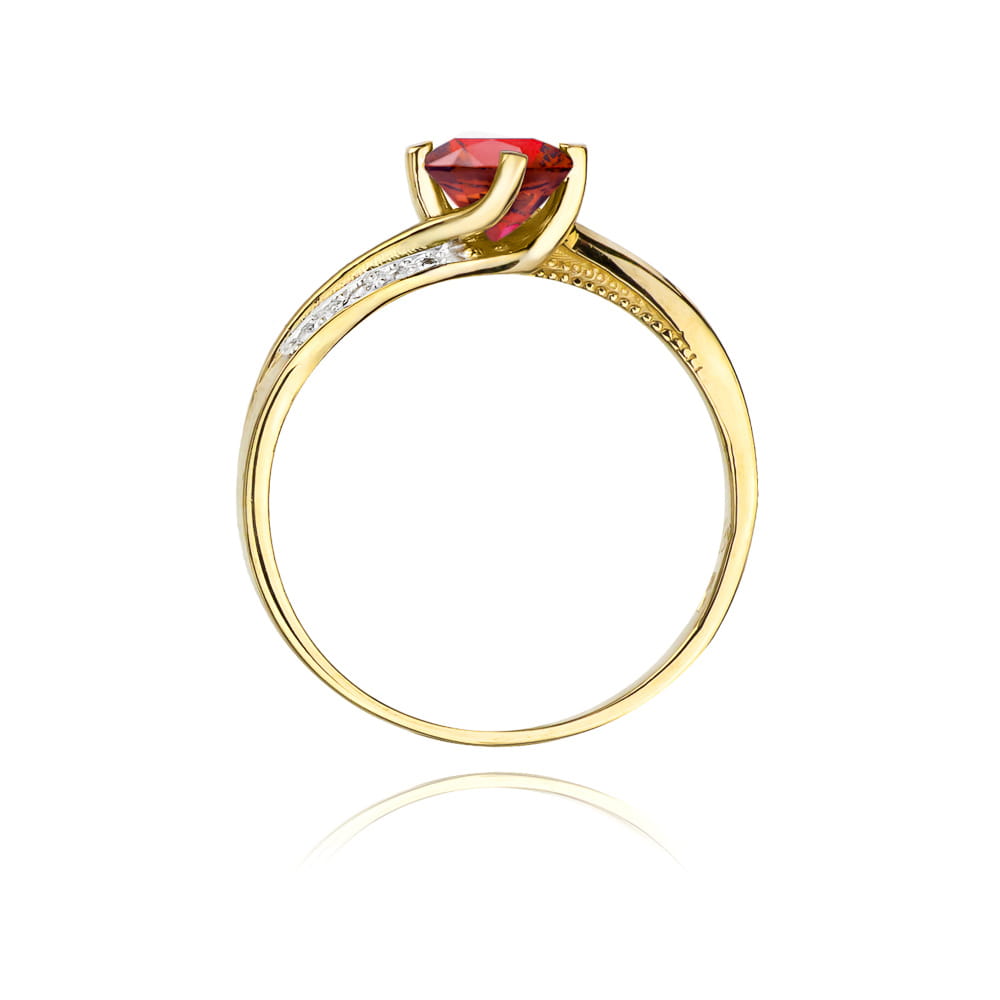 W084 Ruby prsteň 0,60ct žlté zlato Au 585/1000 - 2