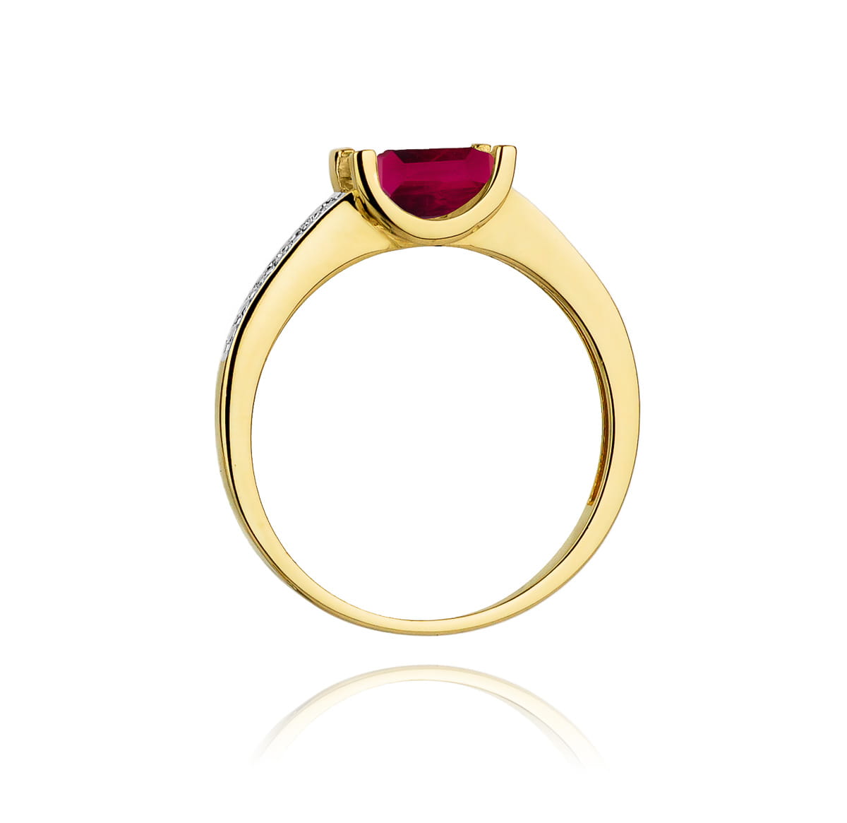 W105 Ruby prsteň 0,80ct žlté zlato Au 585/1000 - 2