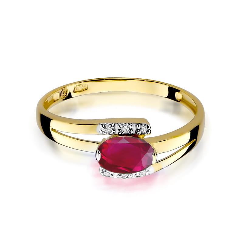 W119 Ruby prsteň 0,60ct žlté zlato Au 585/1000 - 1