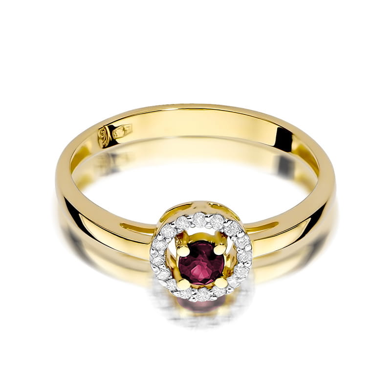 W238 Ruby prsteň 0,15ct žlté zlato Au 585/1000 - 1