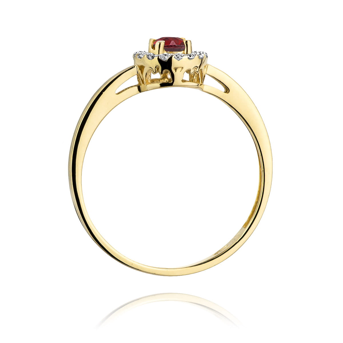 W238 Ruby prsteň 0,15ct žlté zlato Au 585/1000 - 2