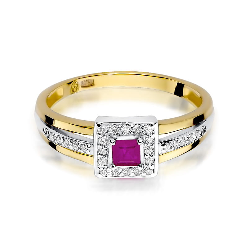 W271 Ruby prsteň 0,20ct žlté zlato Au 585/1000 - 1